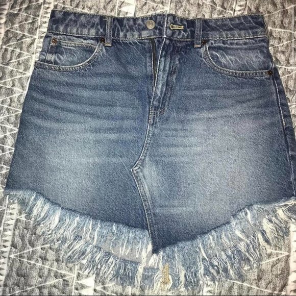 Free People A-Line Denim Skirt - Picture 2 of 5